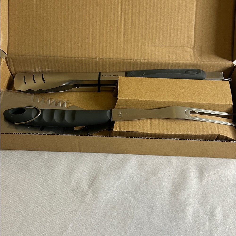 Heavy Duty BBQ Grilling Tool Set - Brown